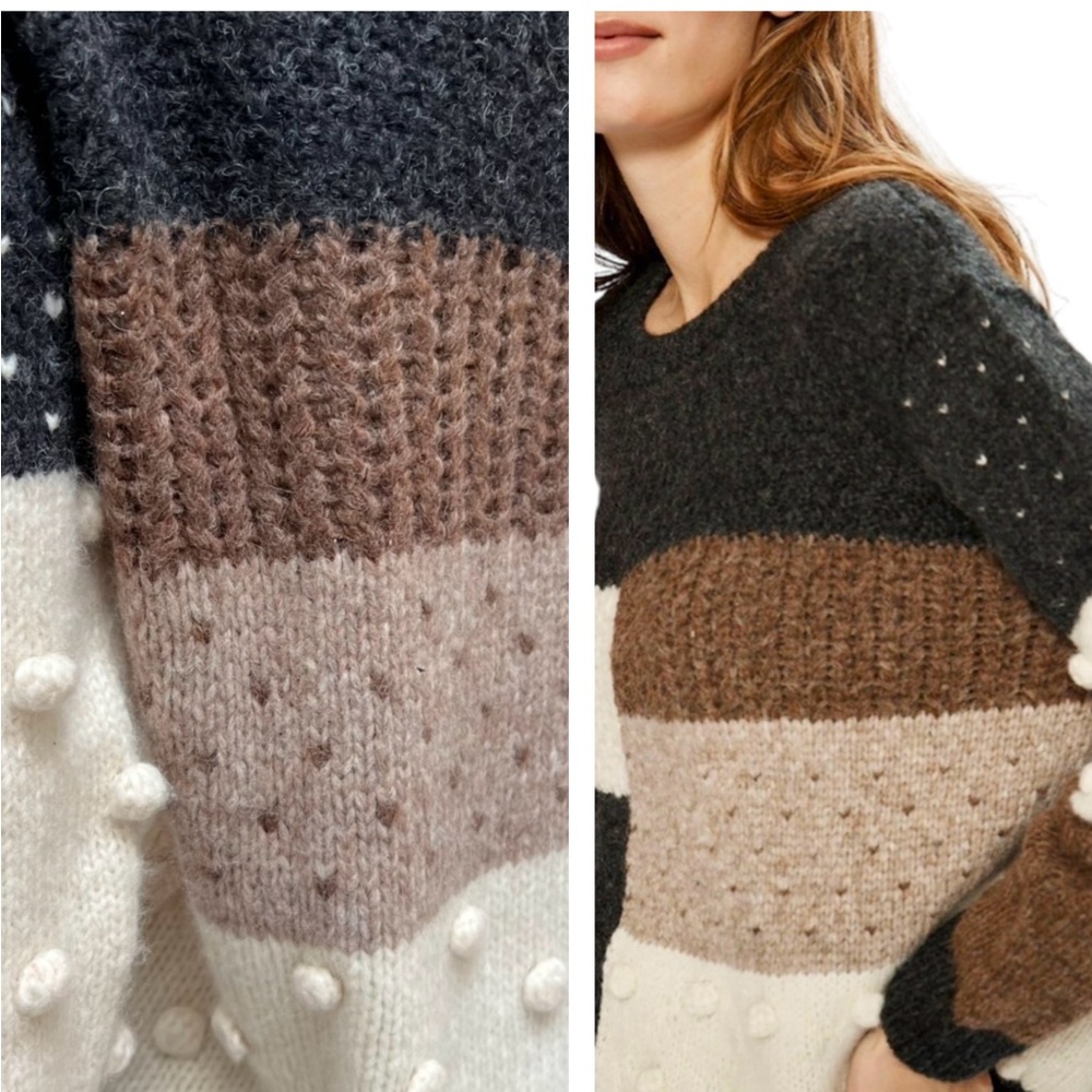LOVE SAM Patchwork Alpaca Women Sweater‎ 3D Kelly sweater Art to Wear Chunky Y2K